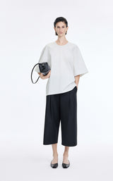 T-Shirt / JNBY Oversized O-line Cotton Blend T-Shirt