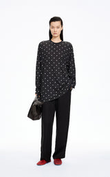 T-Shirt / JNBY Polka Dot Cotton Long Sleeve T-Shirt