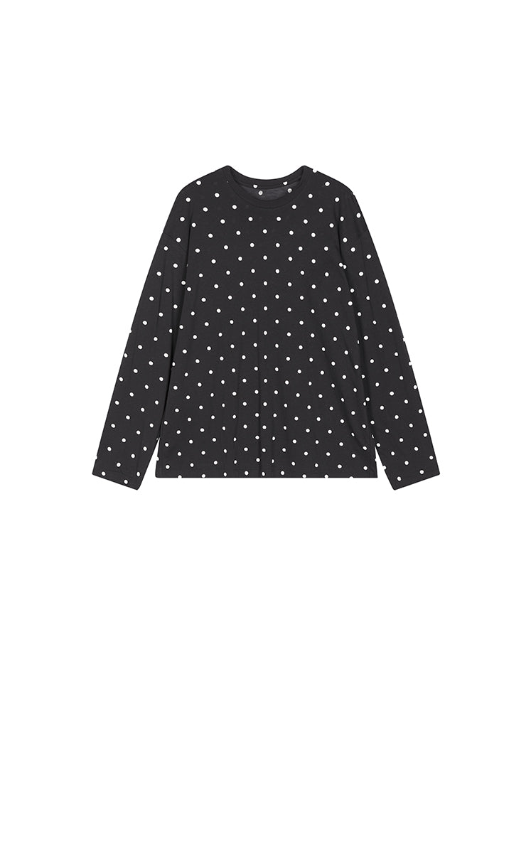 T-Shirt / JNBY Polka Dot Cotton Long Sleeve T-Shirt