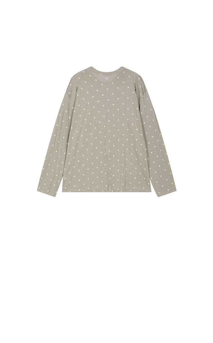 T-Shirt / JNBY Polka Dot Cotton Long Sleeve T-Shirt