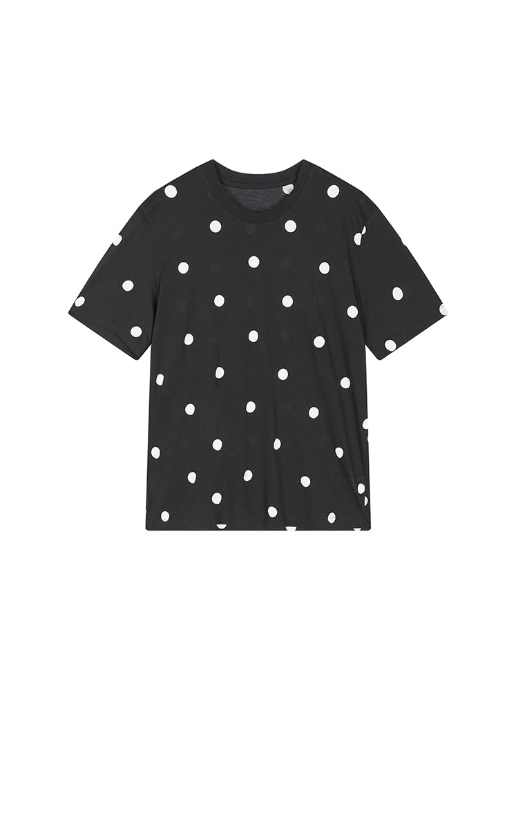 T-Shirt / JNBY Polka Dot Cotton Relaxed T-Shirt