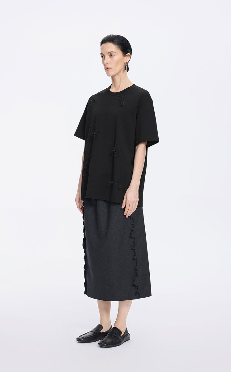 T-Shirt / JNBY Sculptural Fringe Floral Tee
