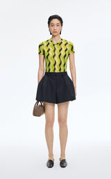 T-Shirt / JNBY Sheer Pop Stripe Mesh T-Shirt