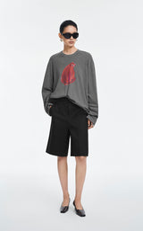 T-Shirt / JNBY Cotton Acrylic Cat Print Oversized Tee