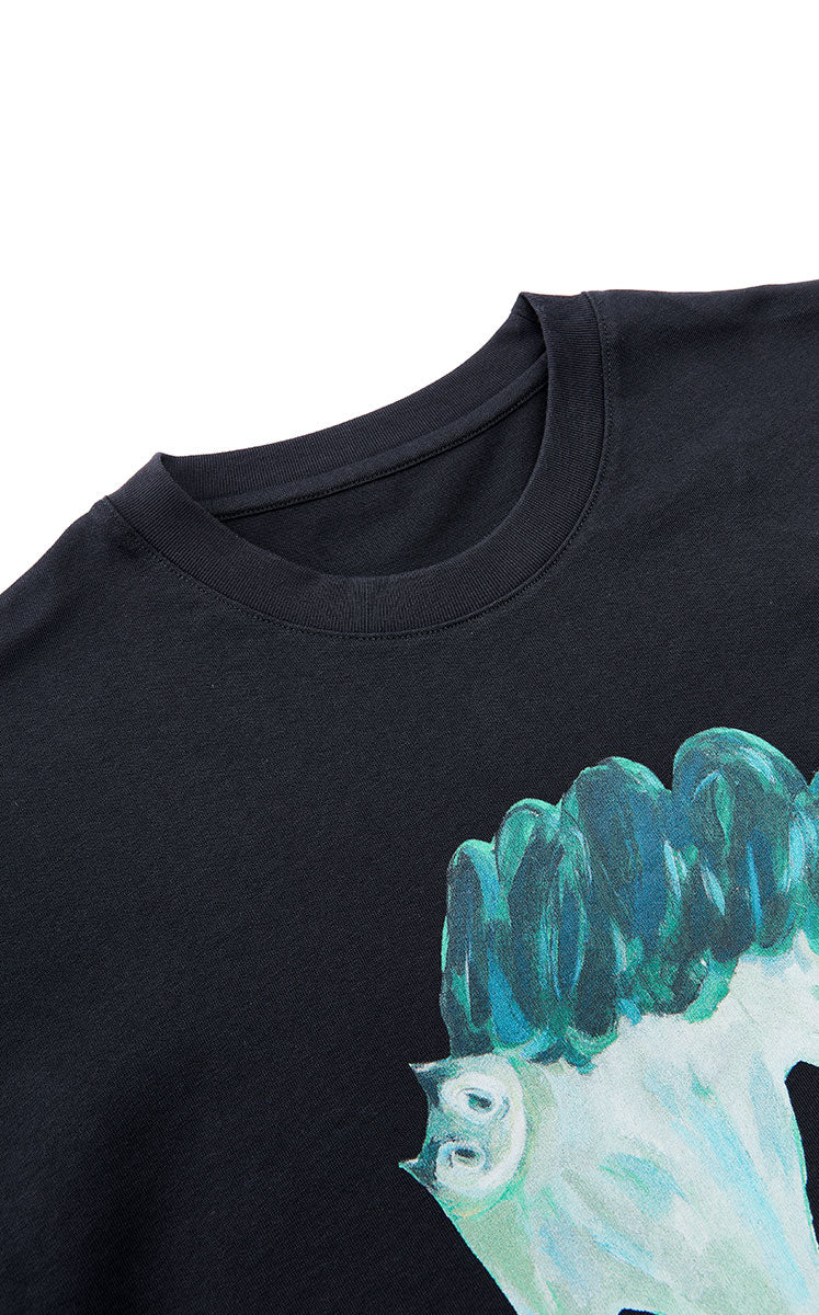 T-Shirt / JNBY Cotton Acrylic Cat Print Oversized Tee