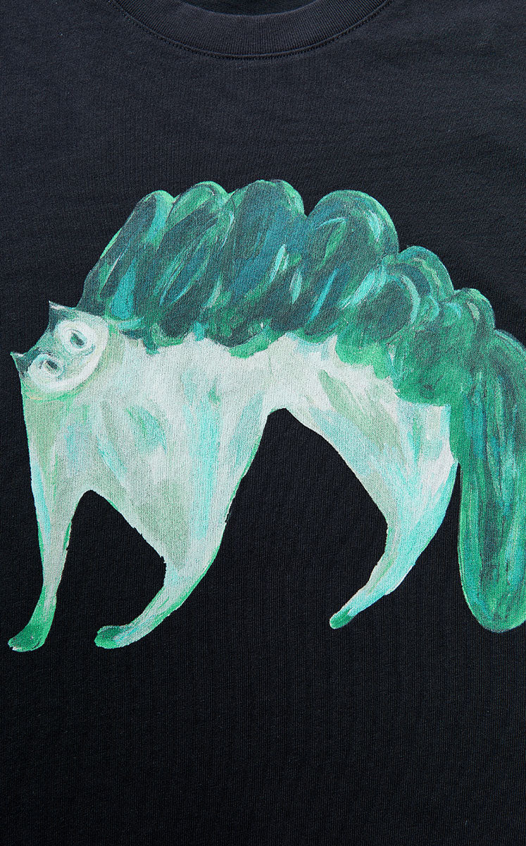 T-Shirt / JNBY Cotton Acrylic Cat Print Oversized Tee