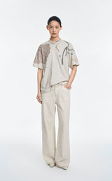 T-Shirt / JNBY Cotton Relaxed Fit Abstract Print Tee