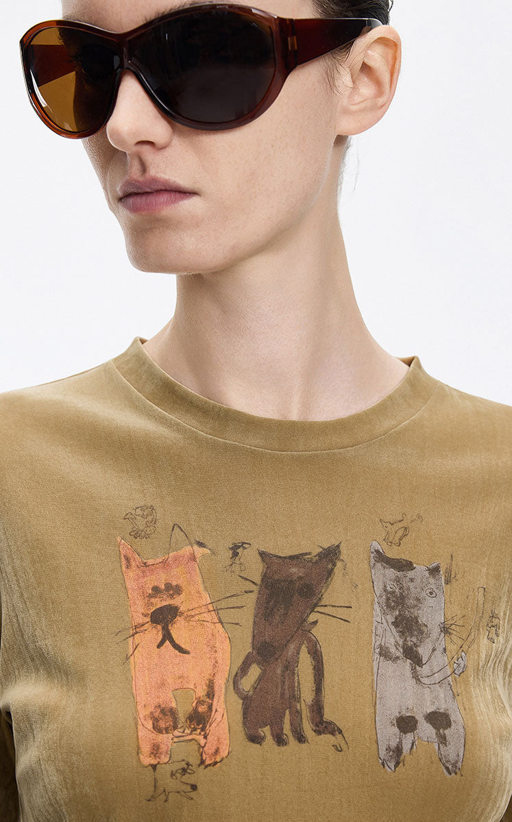 T-Shirt / JNBY Flocked Mesh Graphic Tee