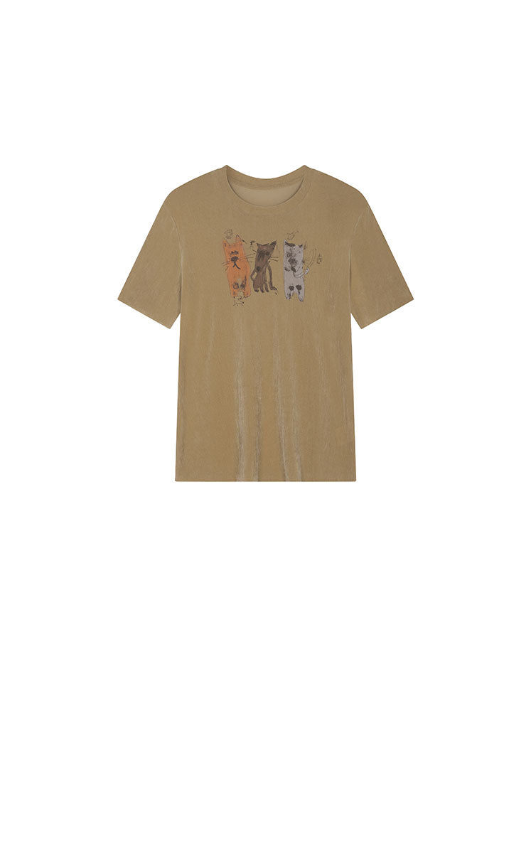 T-Shirt / JNBY Flocked Mesh Graphic Tee