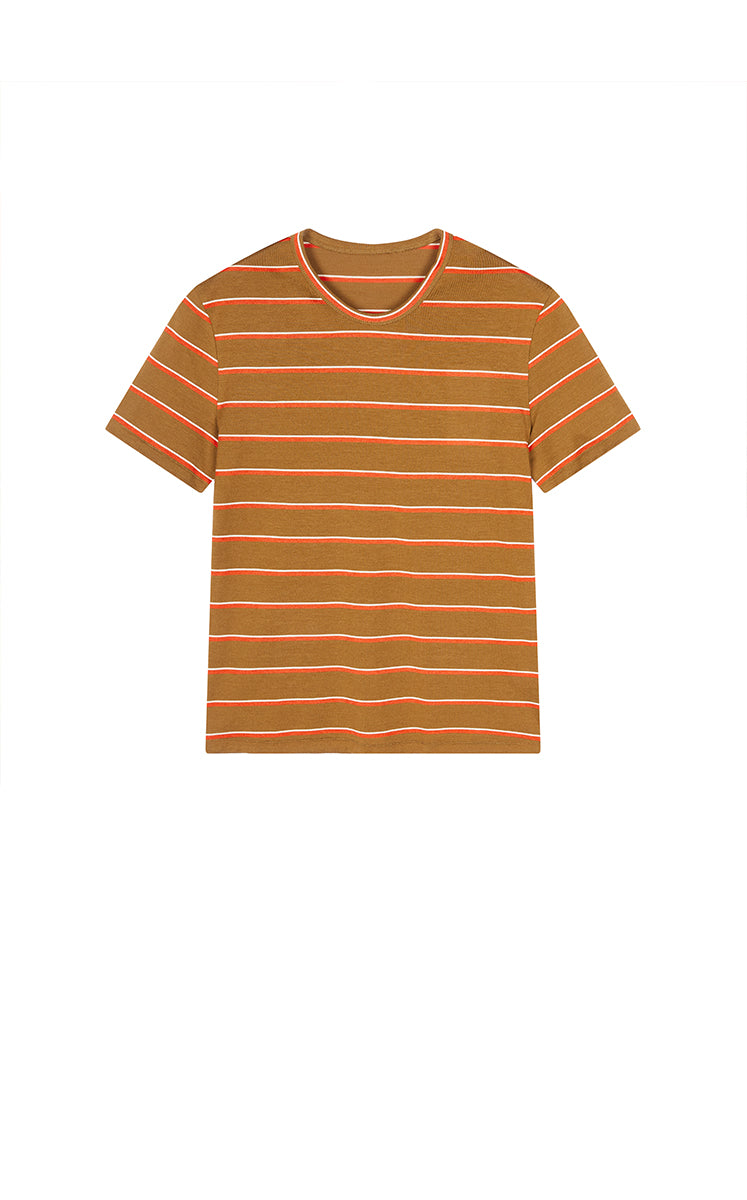 T-Shirt / JNBY Silk Cotton Blend Striped Tee
