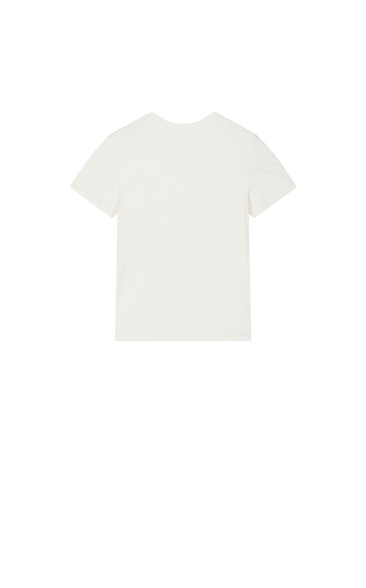 T-Shirt / JNBY Cotton Cashmere Cropped T-Shirt Grey White-2