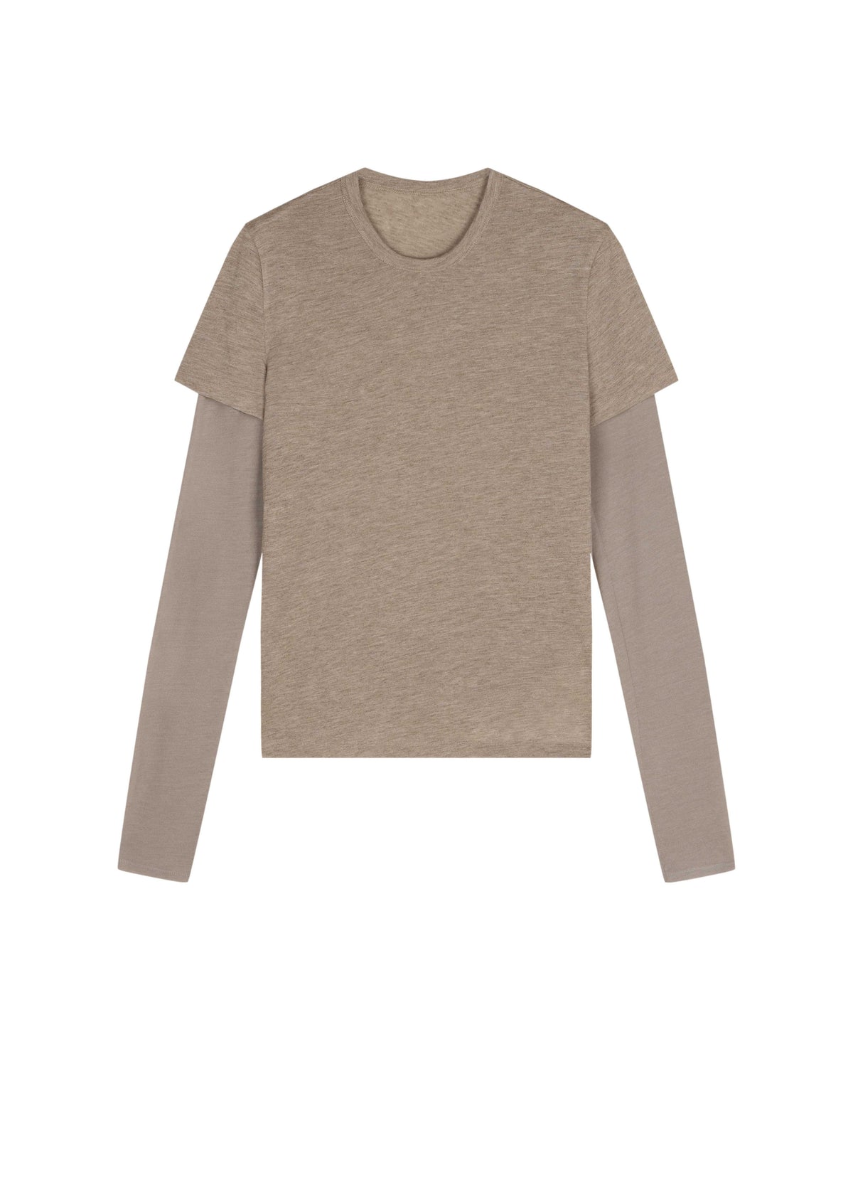 T-Shirt / JNBY Merino Wool Blend Crew Neck Top Khaki-1