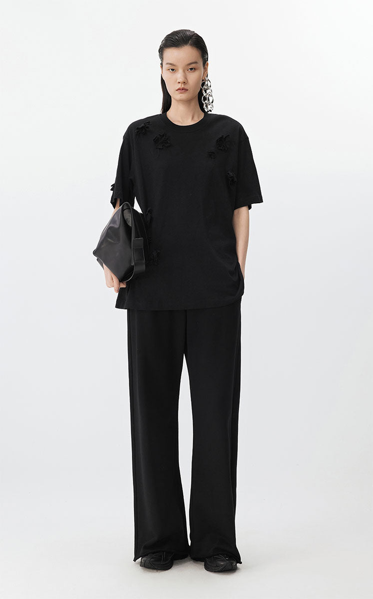 T-shirt / JNBY Floral Decor Relaxed T-Shirt Black