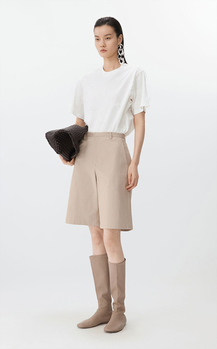 T-shirt / JNBY Floral Relaxed Cotton T-Shirt White