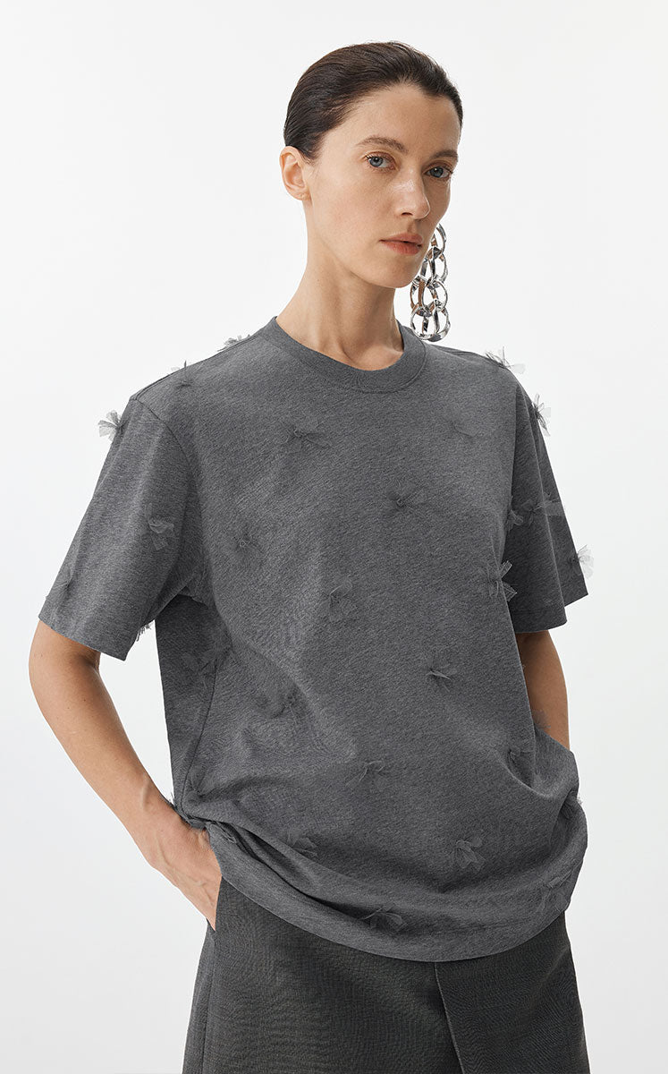 T-shirt / JNBY Floral Relaxed Cotton T-Shirt