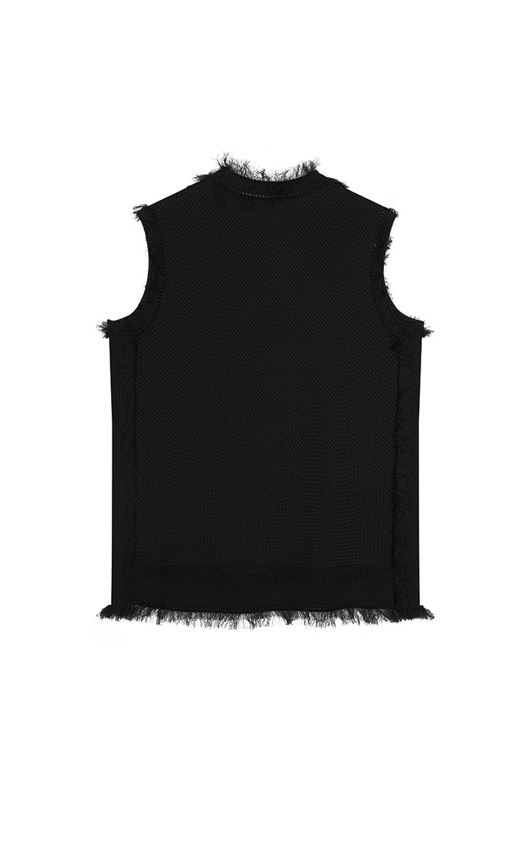 Tank Top / JNBY Fringe Trim Cotton Knit Vest