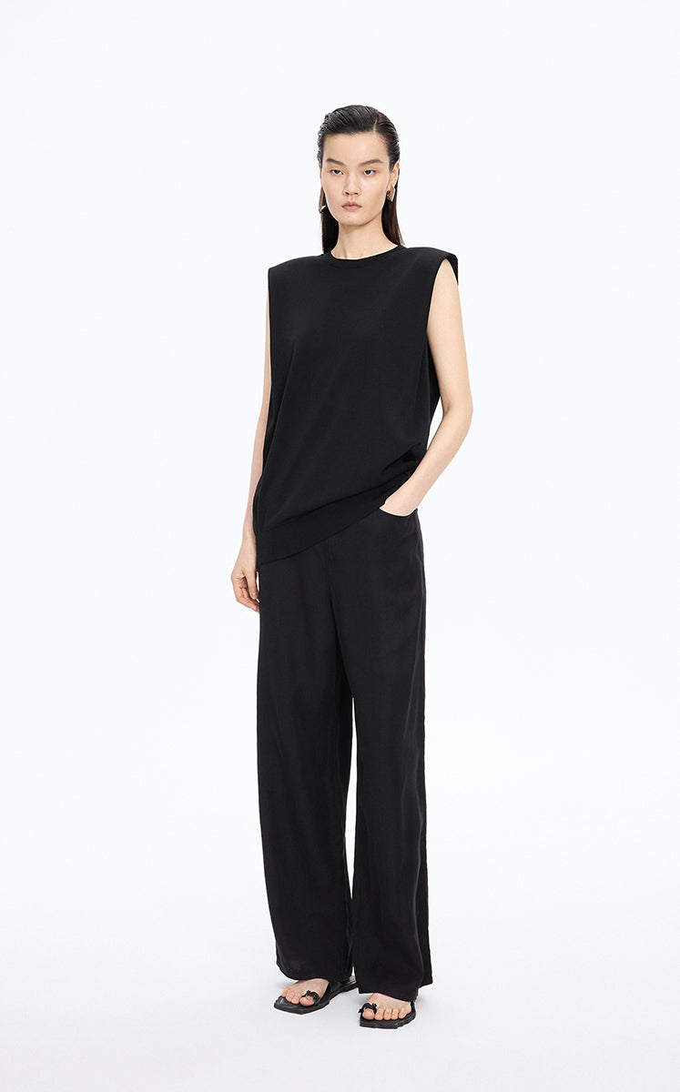 Tank Top / JNBY Silk-Touch Cotton Knit Tank Jet Black