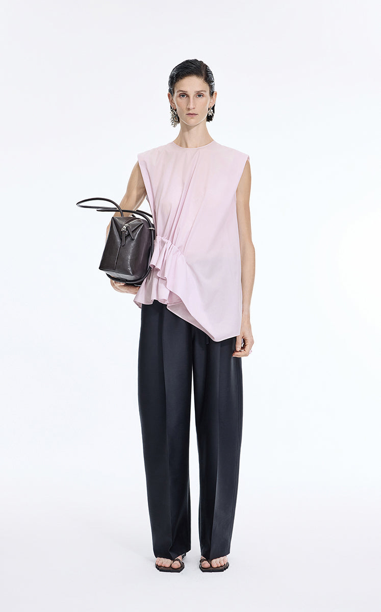 Top / JNBY Cotton Poplin Sleeveless Cinched Top Light Pink