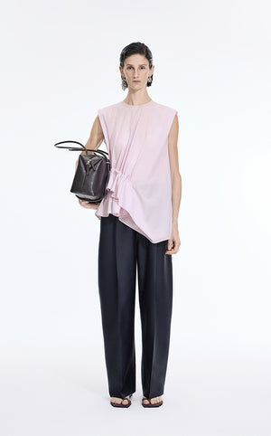 Top / JNBY Cotton Poplin Sleeveless Cinched Top Light Pink