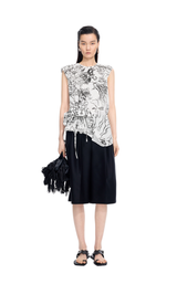 Top / JNBY Printed Cotton Sleeveless Structured Top