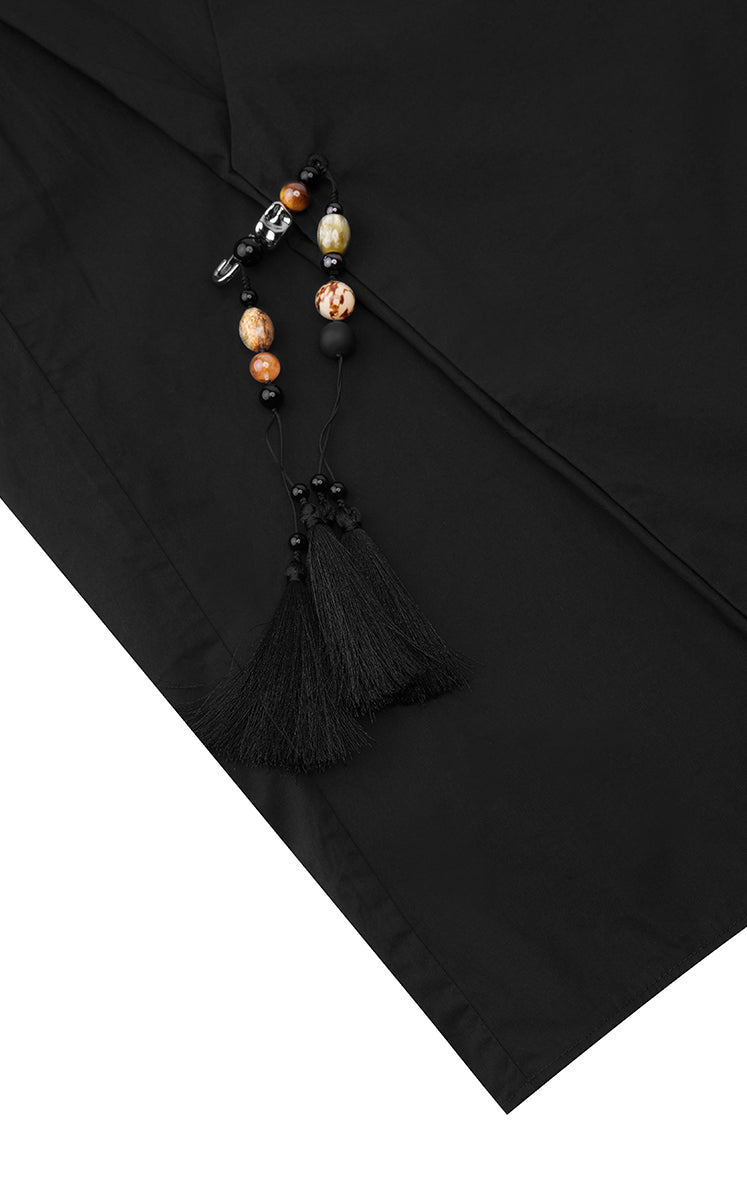 Top / JNBY Cotton Frog-Button Sleeveless Top Black-2
