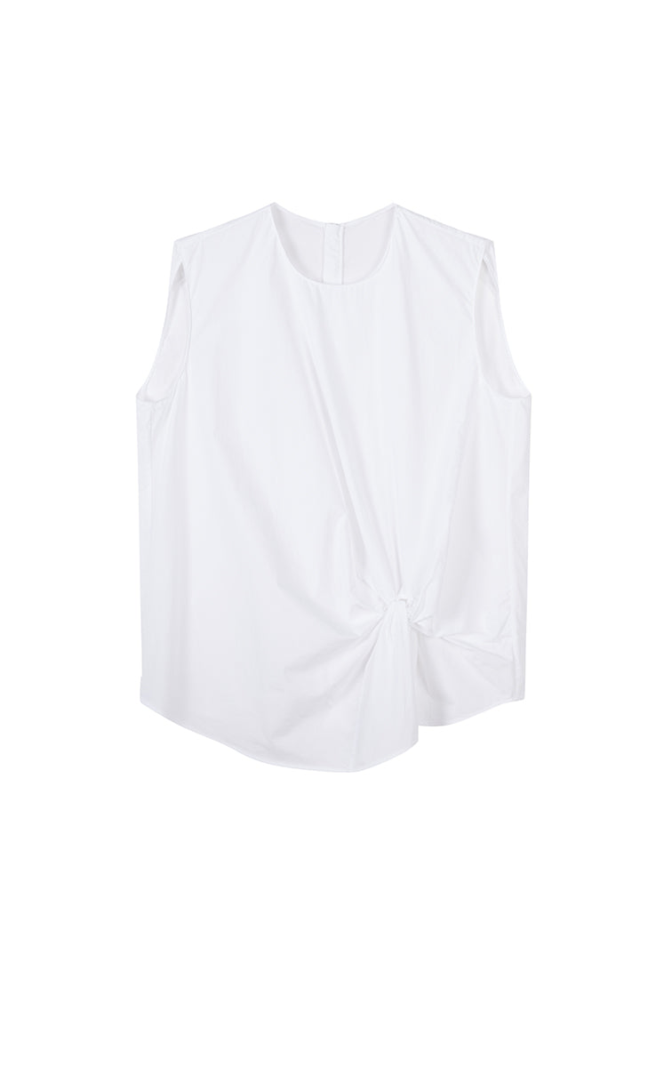 Top / JNBY Gathered Cotton Sleeveless Top Ecru-1