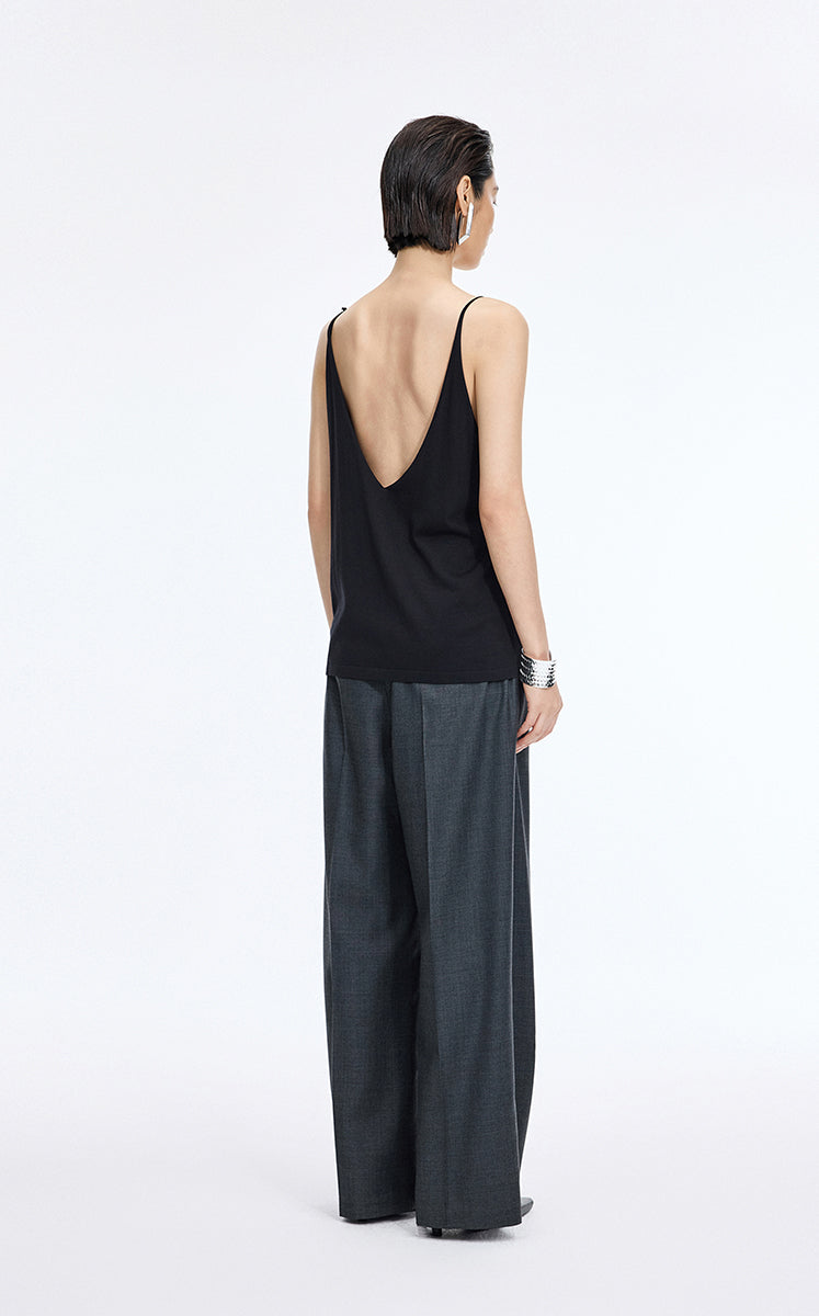 Top / JNBY Silk Knit V-Neck Camisole Black-2