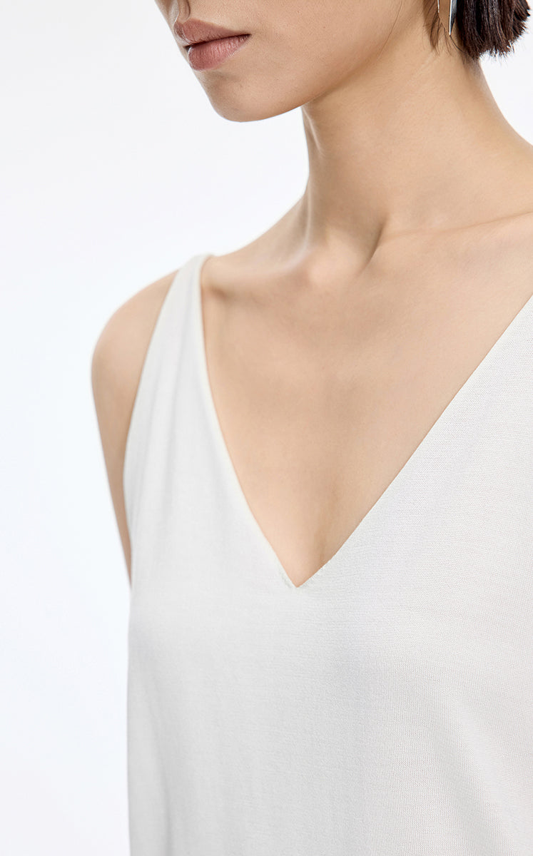 Top / JNBY Silk Knit V-Neck Camisole Off White-1