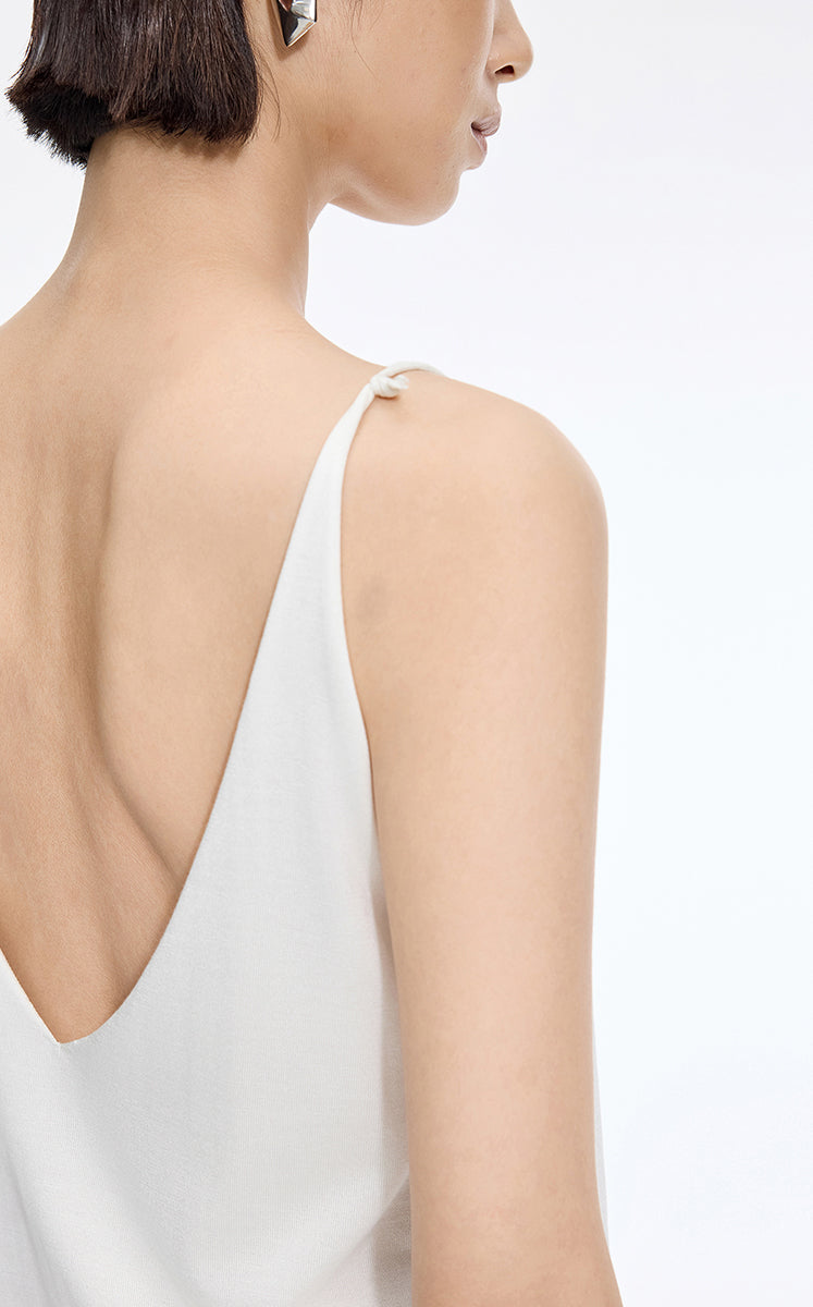 Top / JNBY Silk Knit V-Neck Camisole Off White-1