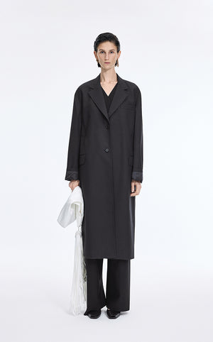 Trench Coat / JNBY Longline Trench Coat with Back Vent Black