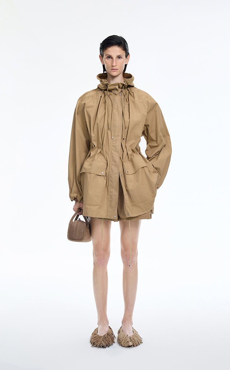 Trench Coat / JNBY Oversize H-Shaped Raglan Trench Coat Ecru