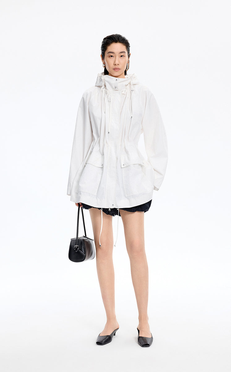 Trench Coat / JNBY Oversize H-Shaped Raglan Trench Coat Mustard Khaki