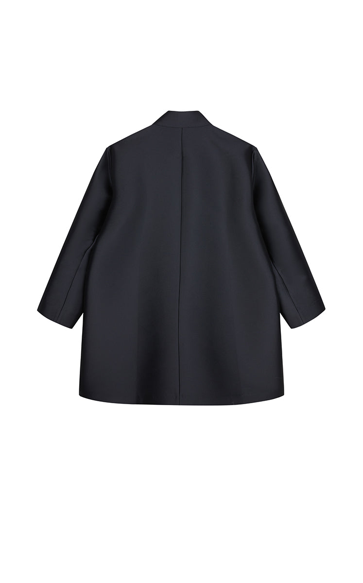 Trench Coat / JNBY Silk-Blend Loose Mid-Length Trench Coat