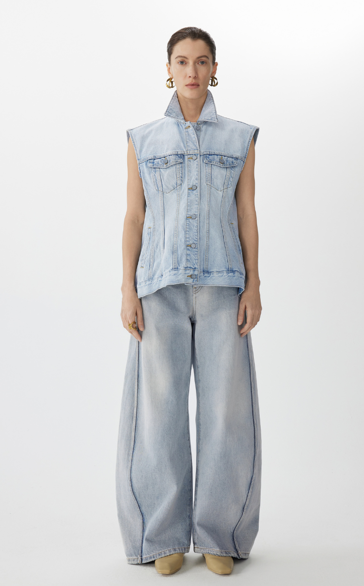 Vest / JNBY Oversized Mid-Length Vest Blue