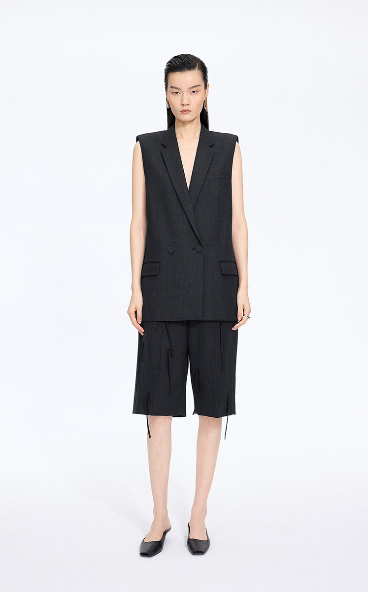 Vest / JNBY Structured Longline H-Shape Vest Dark Grey Marl