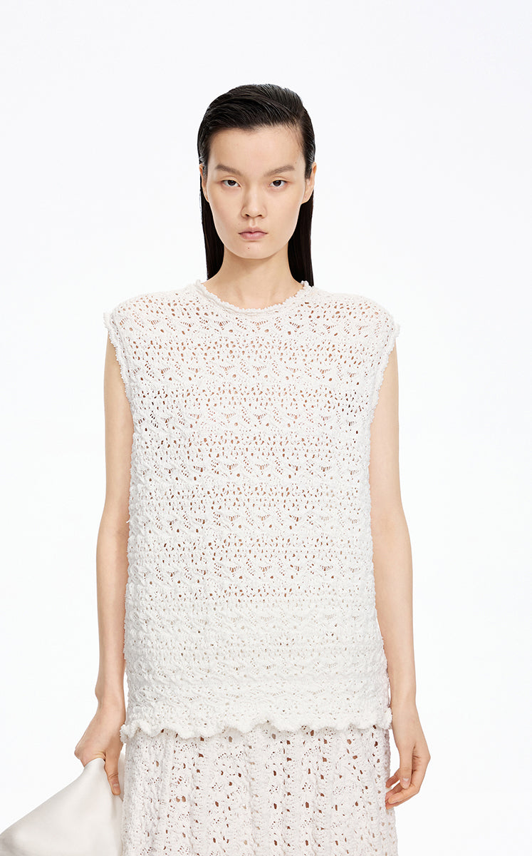 Vest / JNBY T-shaped Textured Stretch Knit Vest