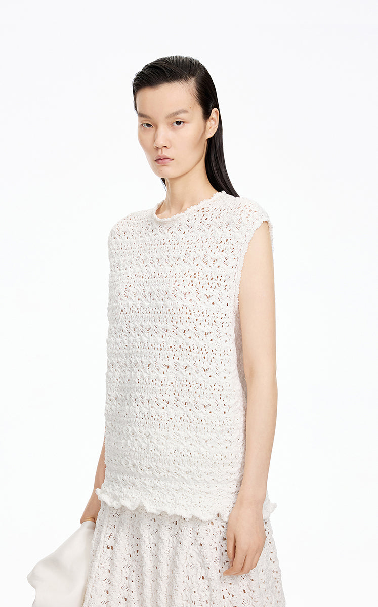 Vest / JNBY T-shaped Textured Stretch Knit Vest