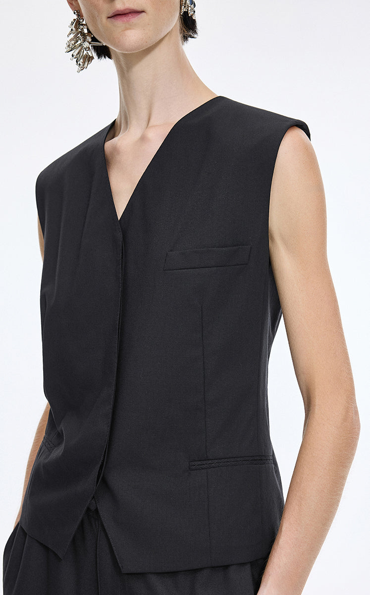 Vest / JNBY Brewed Protein Wool Tailored Vest Black-1