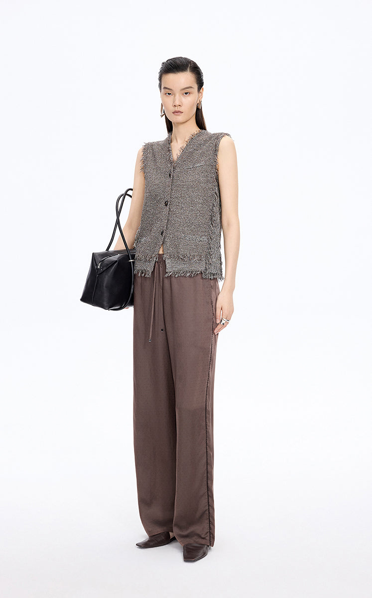 Vest / JNBY Cotton Knit Layering Vest Brown Marl-2