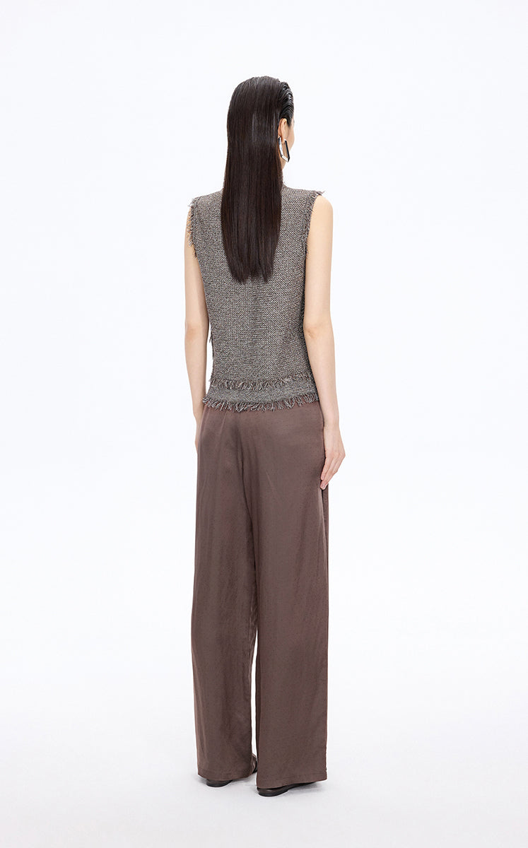 Vest / JNBY Cotton Knit Layering Vest Brown Marl-2