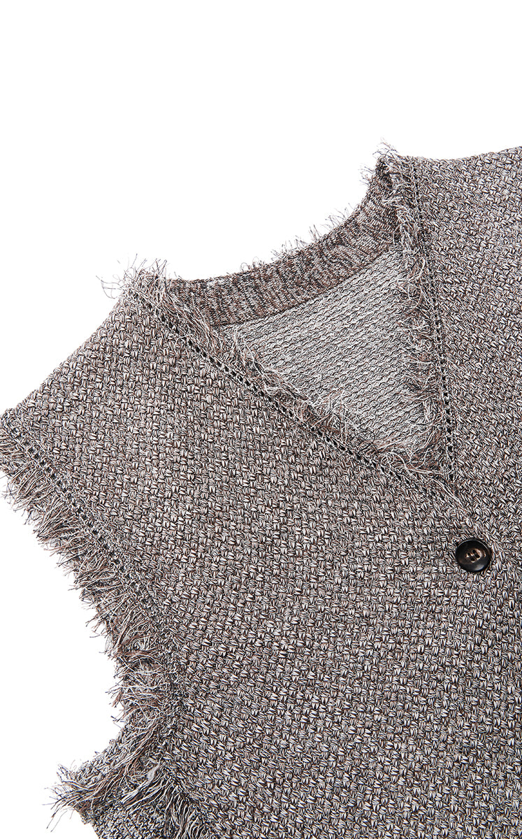 Vest / JNBY Cotton Knit Layering Vest Brown Marl-2