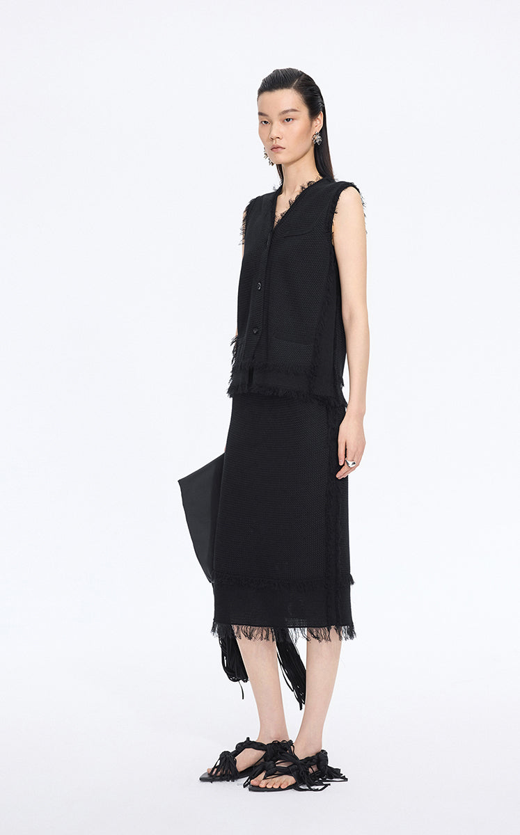 Vest / JNBY Cotton Knit Layering Vest Black-1