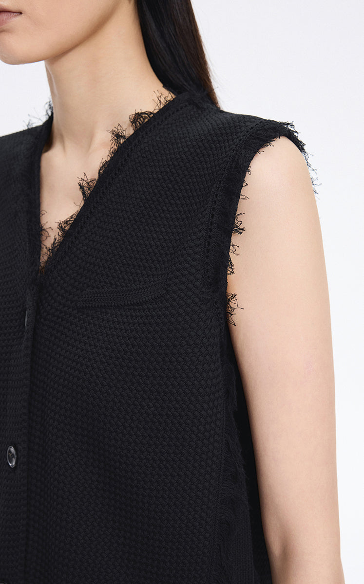 Vest / JNBY Cotton Knit Layering Vest Black-1