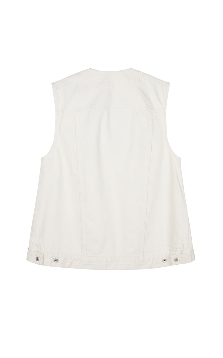Vest / JNBY Drawstring Denim Mid-Length Vest Natural-1