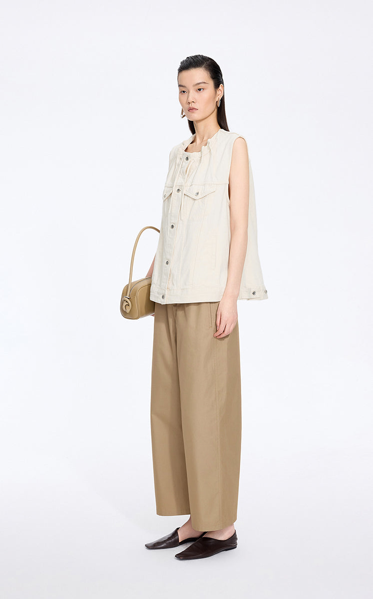 Vest / JNBY Drawstring Denim Mid-Length Vest Natural-1