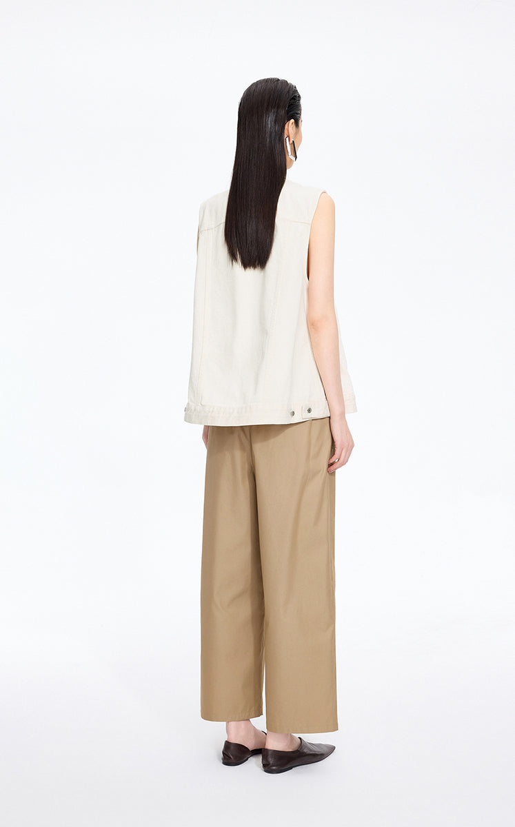 Vest / JNBY Drawstring Denim Mid-Length Vest Natural-1