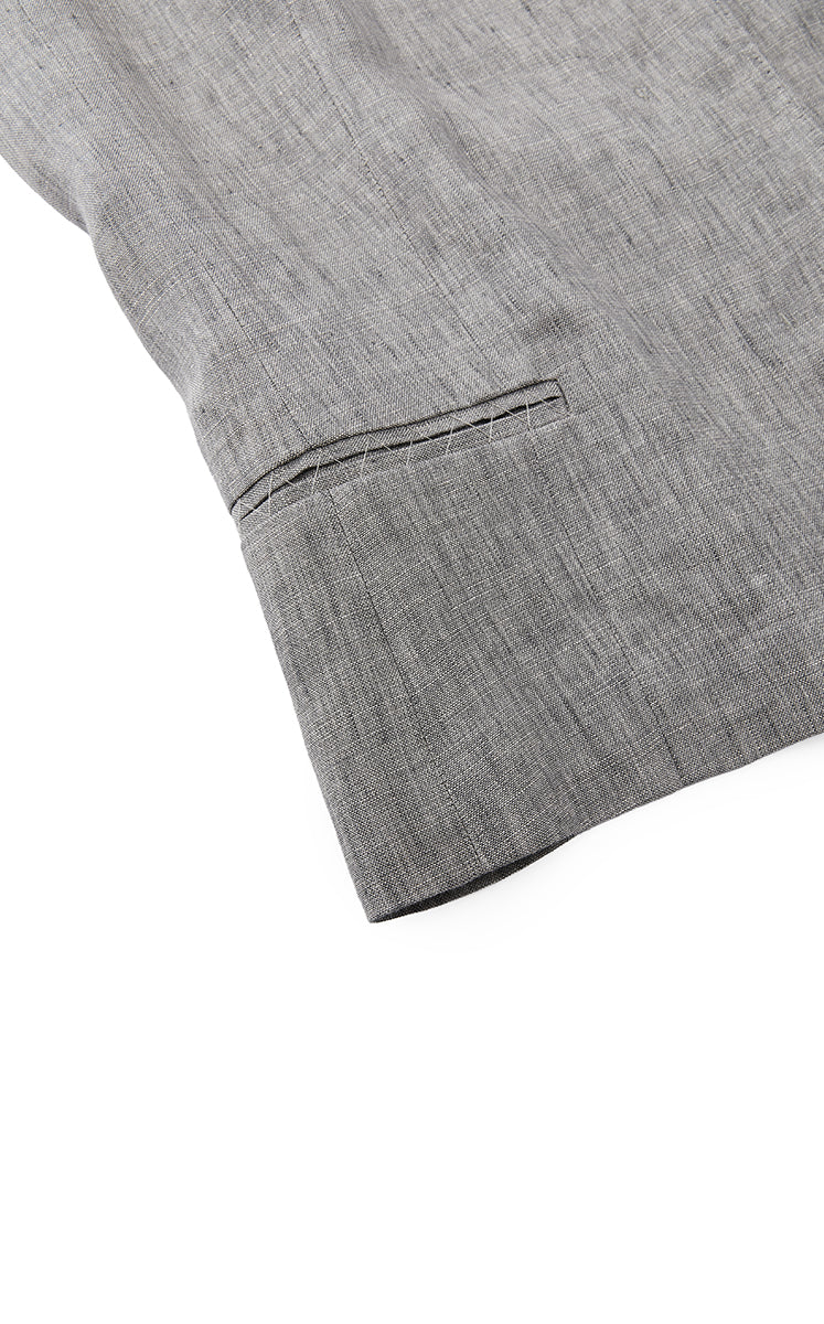 Vest / JNBY Textured Linen Blend Cropped Vest Light Grey Marl-3
