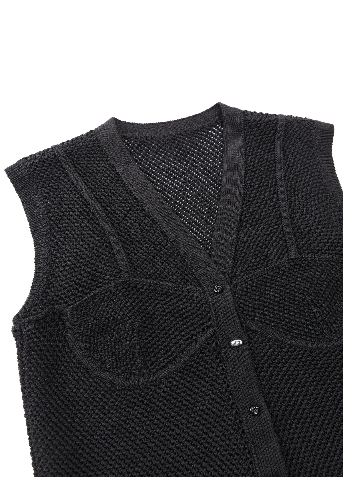 Vest / JNBY Washi Paper Blend Knit Vest Jet Black-2