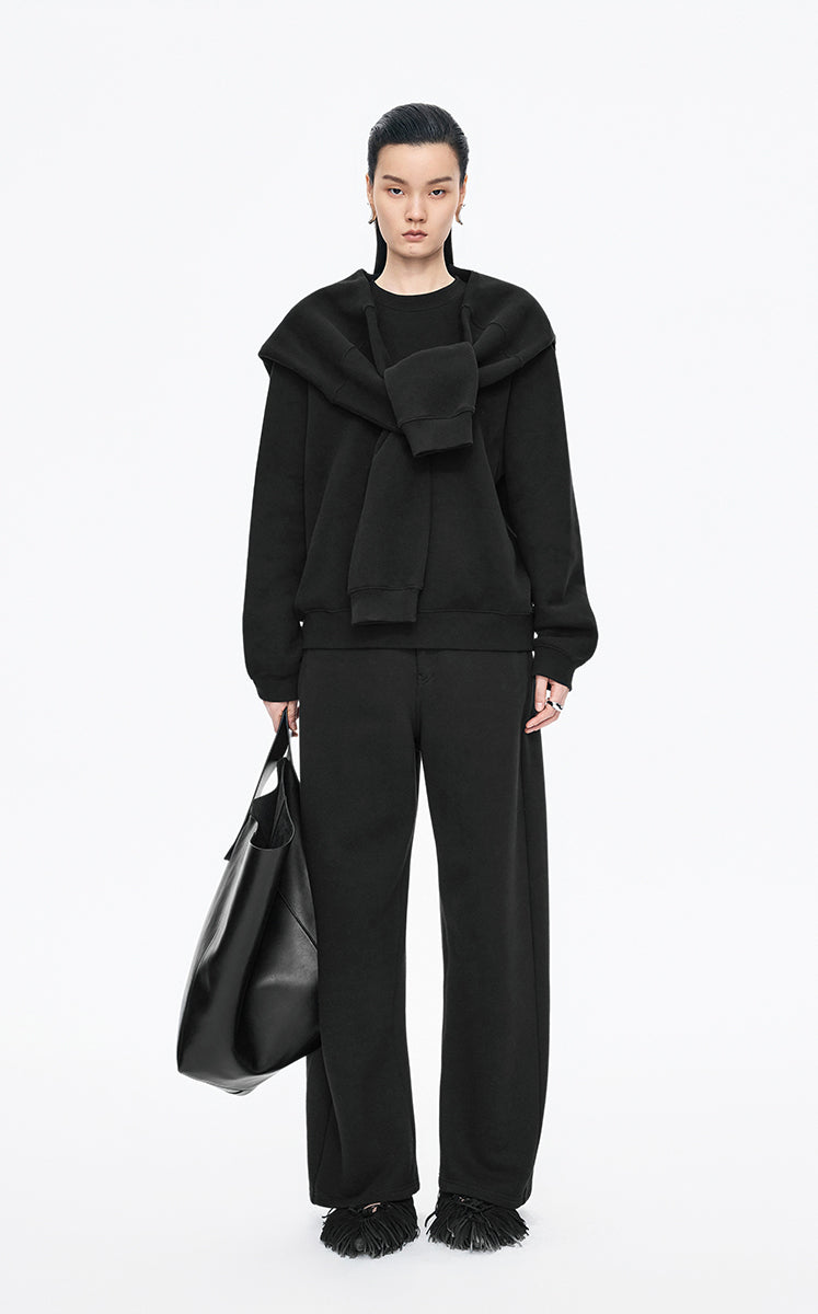Sweatshirt / JNBY Oversized Cotton Pullover Black