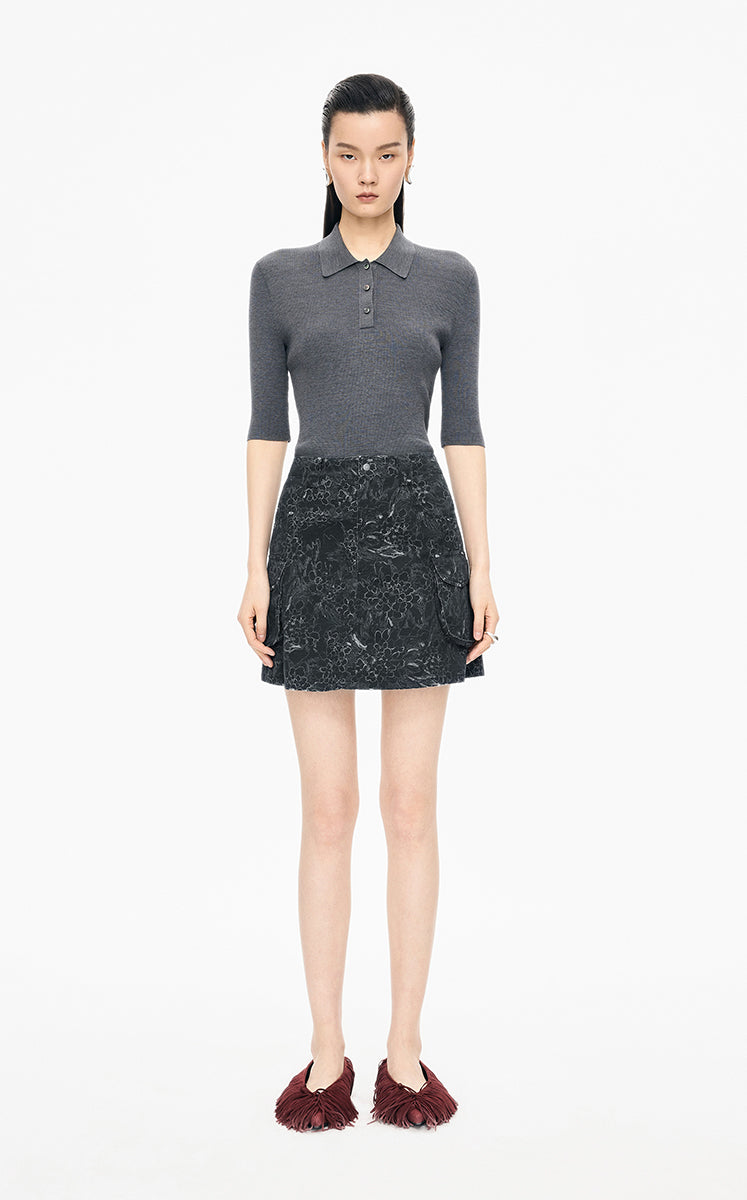 Skirt / JNBY Colored Pencil Floral A-Line Mini Skirt